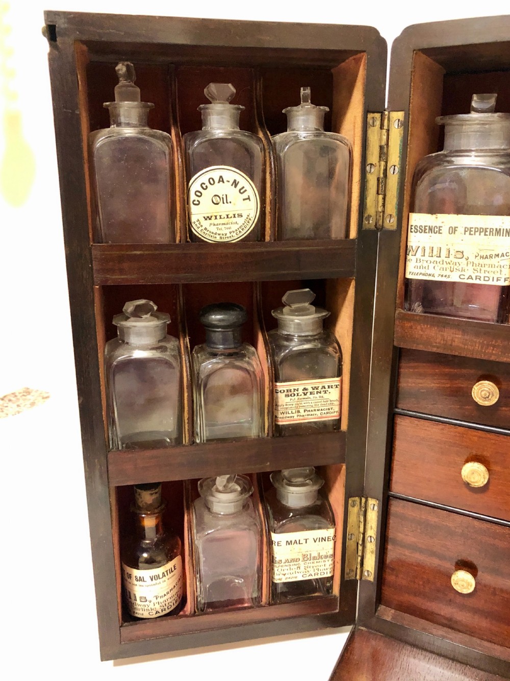 Georgian Apothecary Cabinet Box with Contents View III