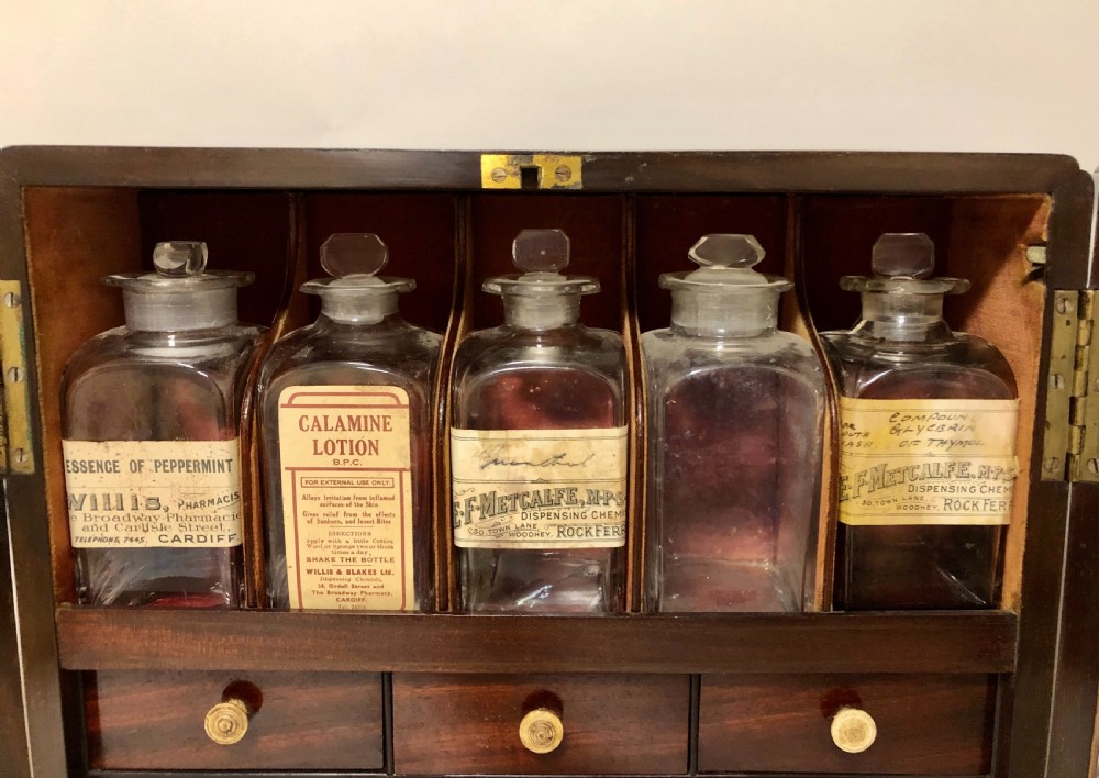 Georgian Apothecary Cabinet Box with Contents View IV