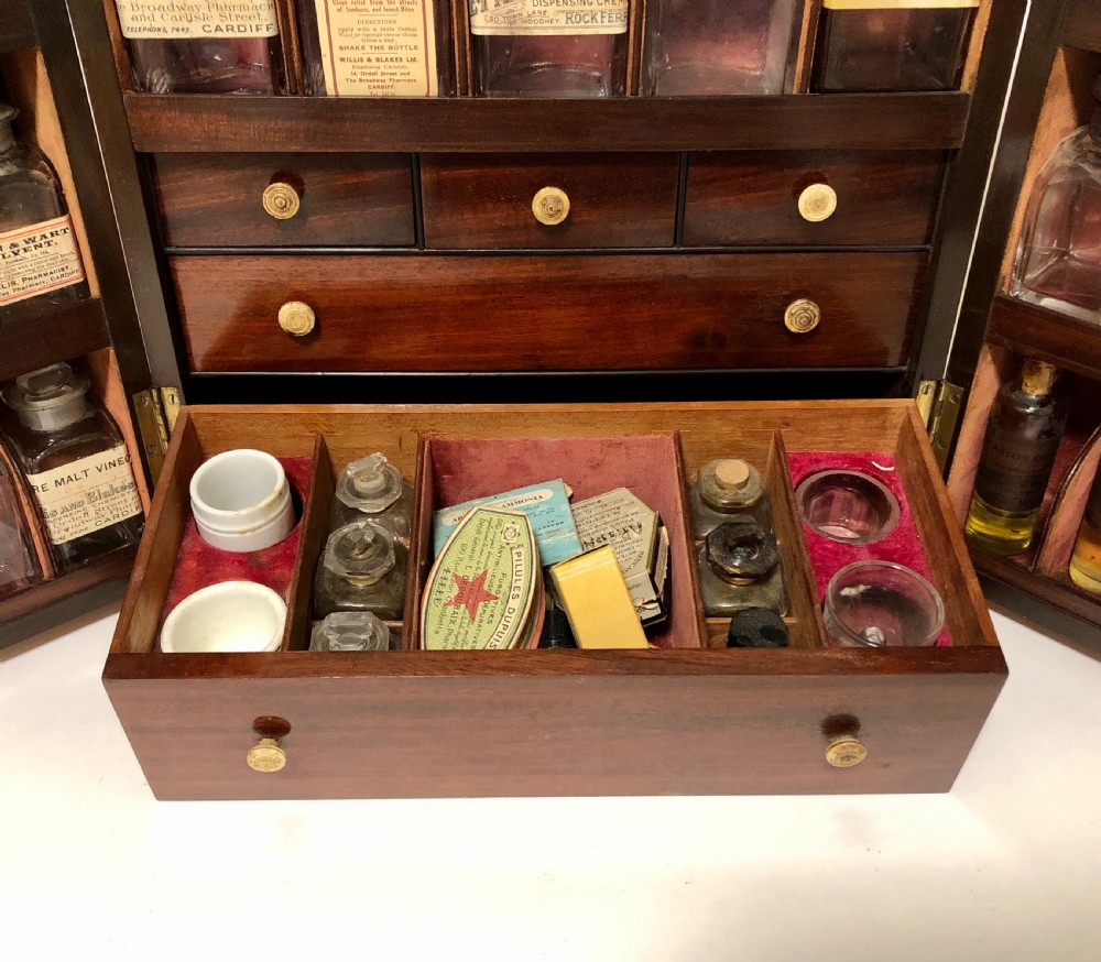 Georgian Apothecary Cabinet Box with Contents View VI