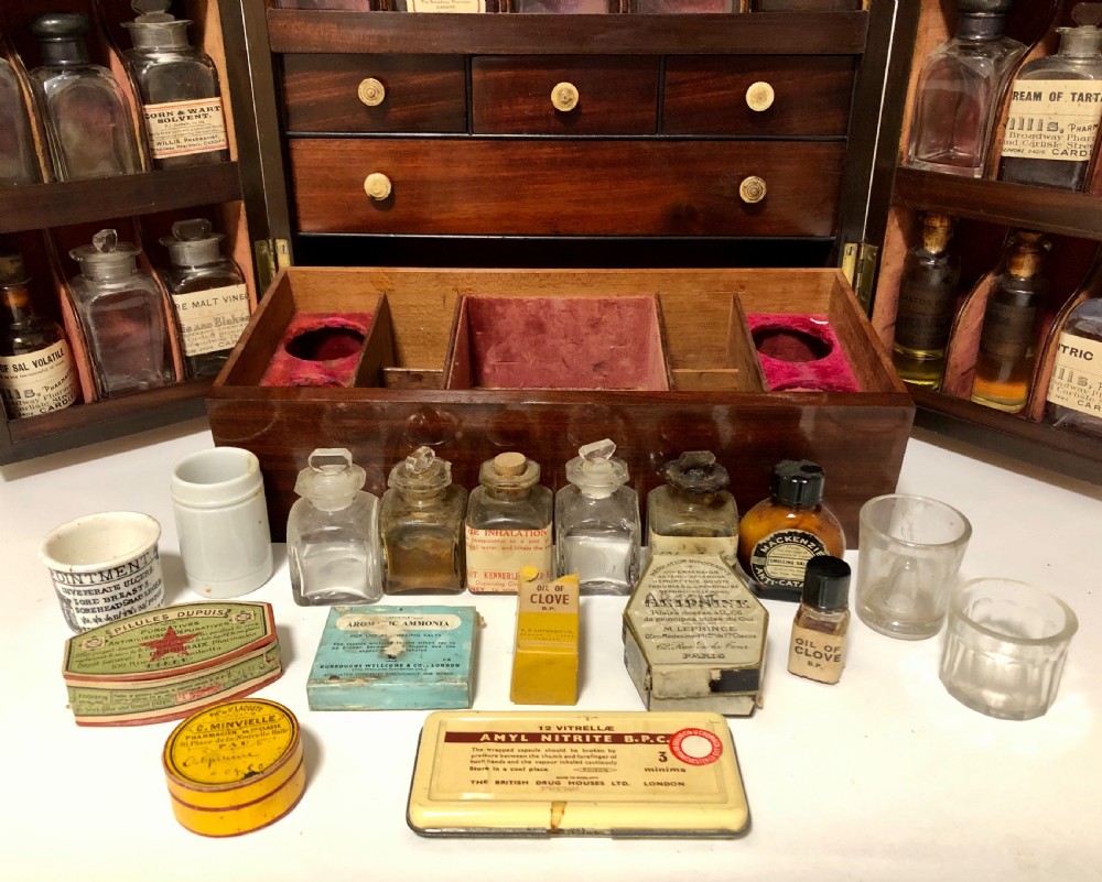 Georgian Apothecary Cabinet Box with Contents View VII