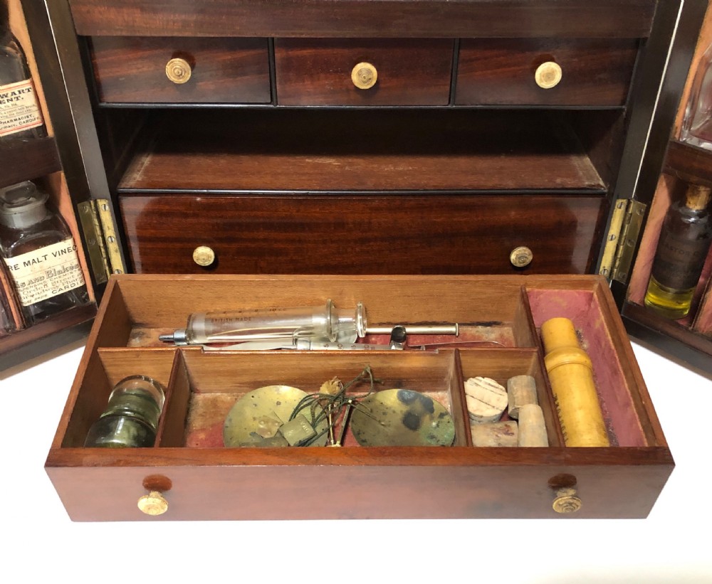 Georgian Apothecary Cabinet Box with Contents View VIII