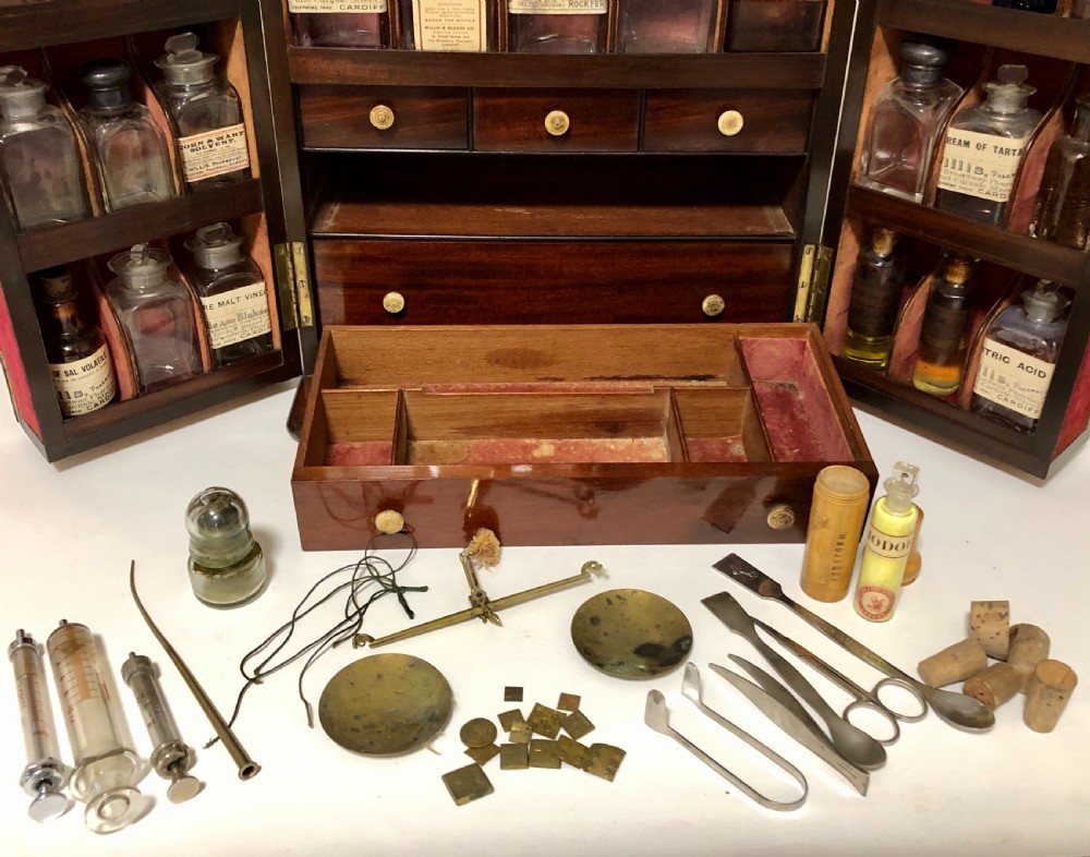 Georgian Apothecary Cabinet Box with Contents View IX