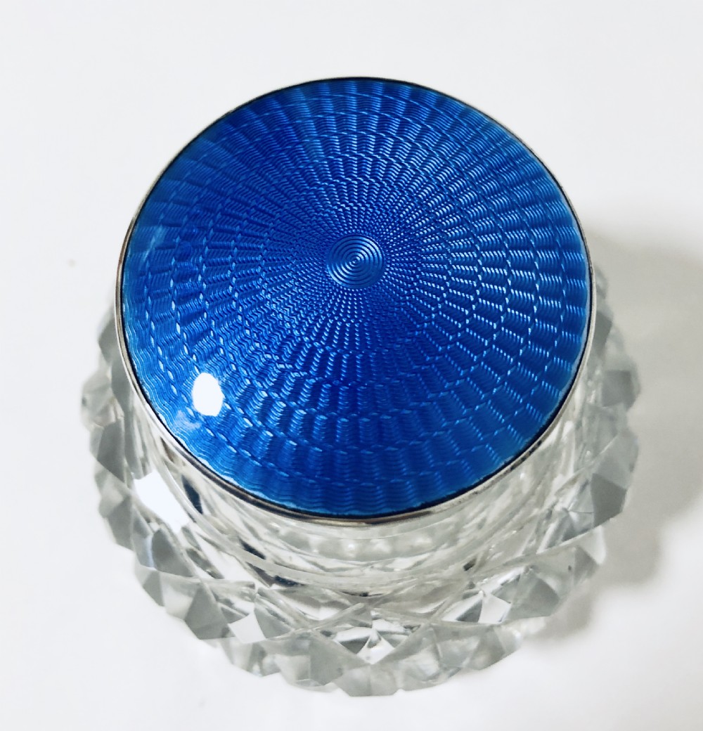 Art Deco Silver and Guilloche Enamel Inkwell View XII