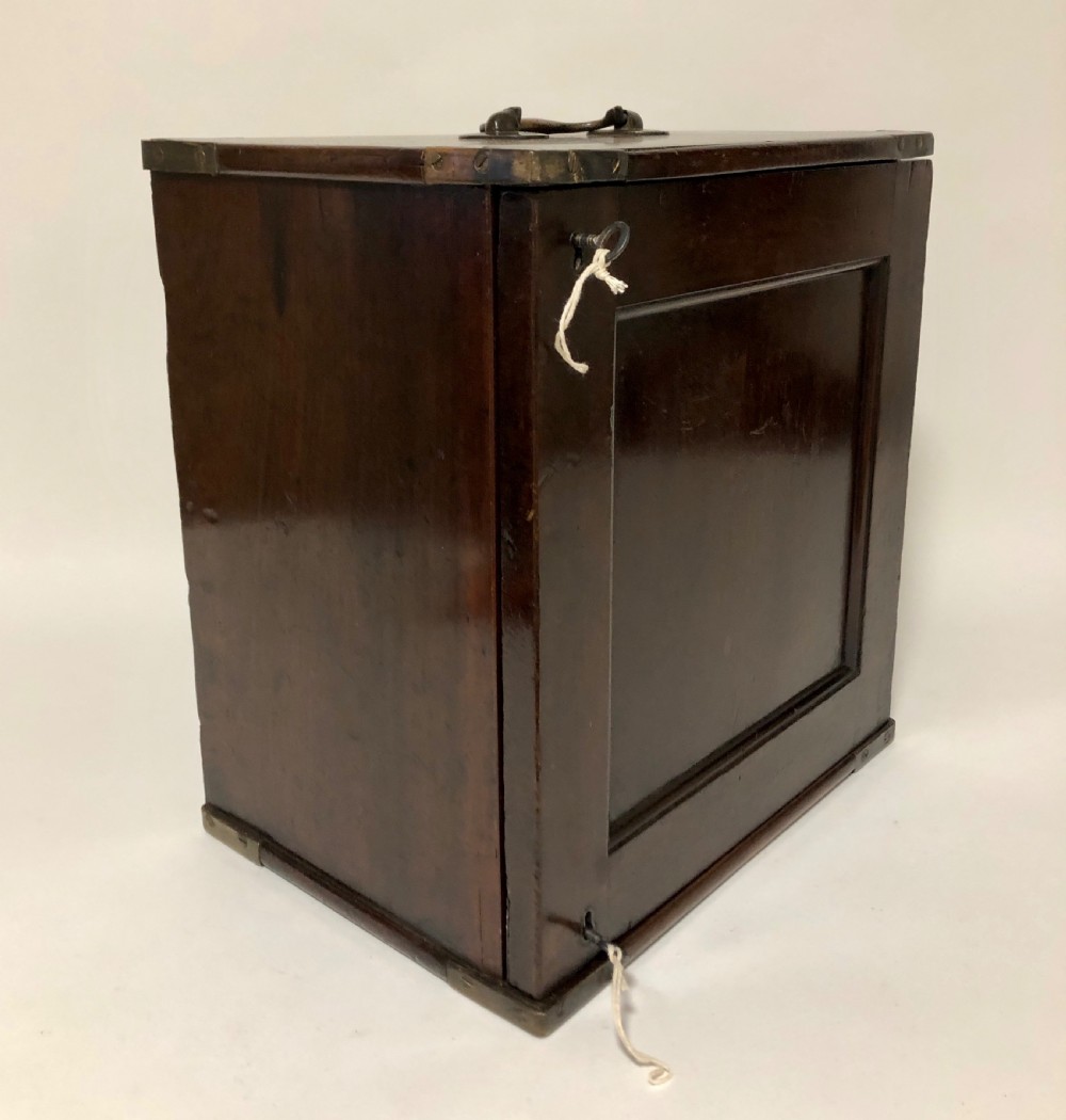Victorian Mahogany Collectors Cabinet Drawers with Locking Door  View III