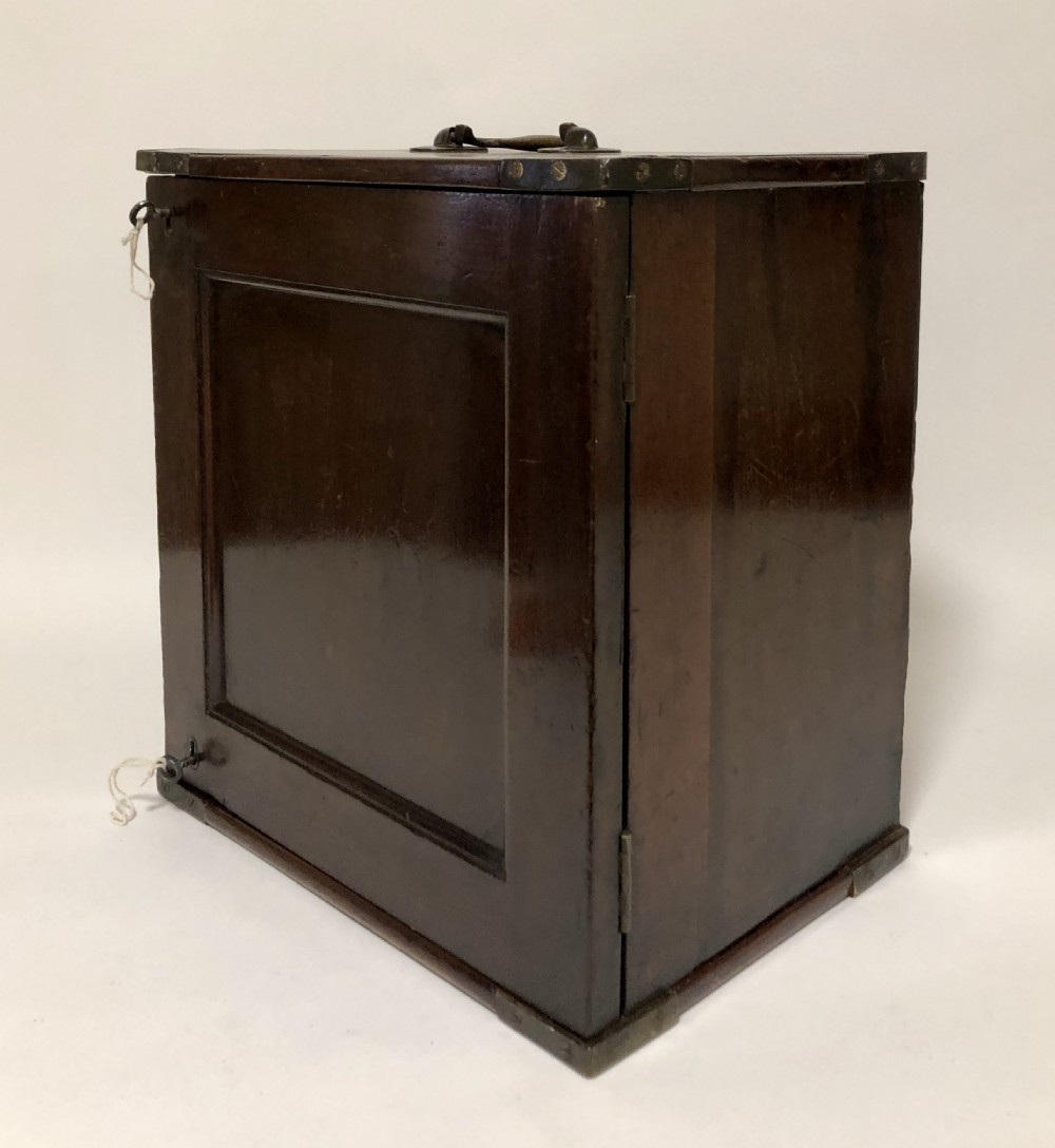 Victorian Mahogany Collectors Cabinet Drawers with Locking Door  View IV