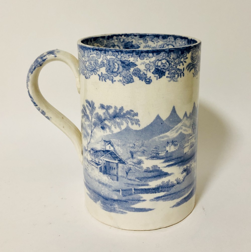 Victorian Blue and White Quart Tankard
