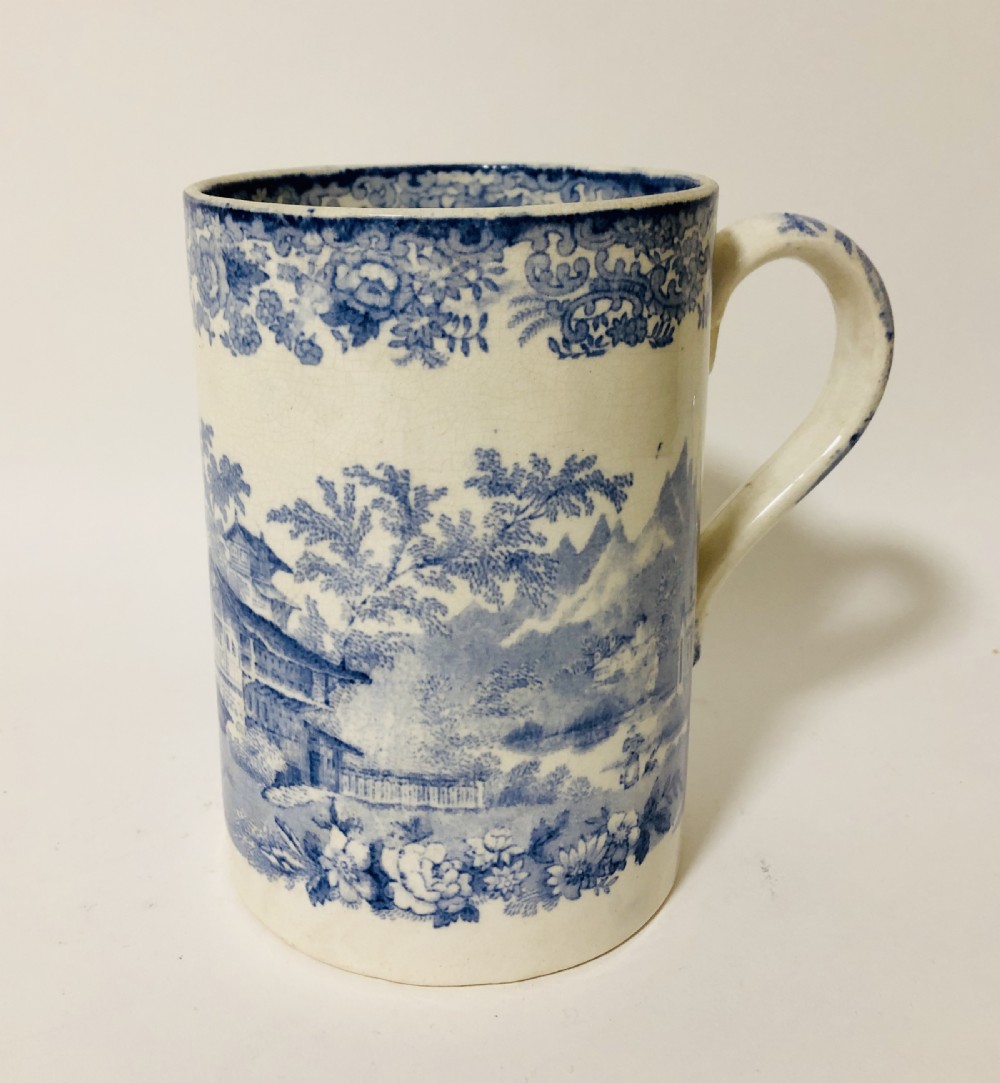 Victorian Blue and White Quart Tankard View II