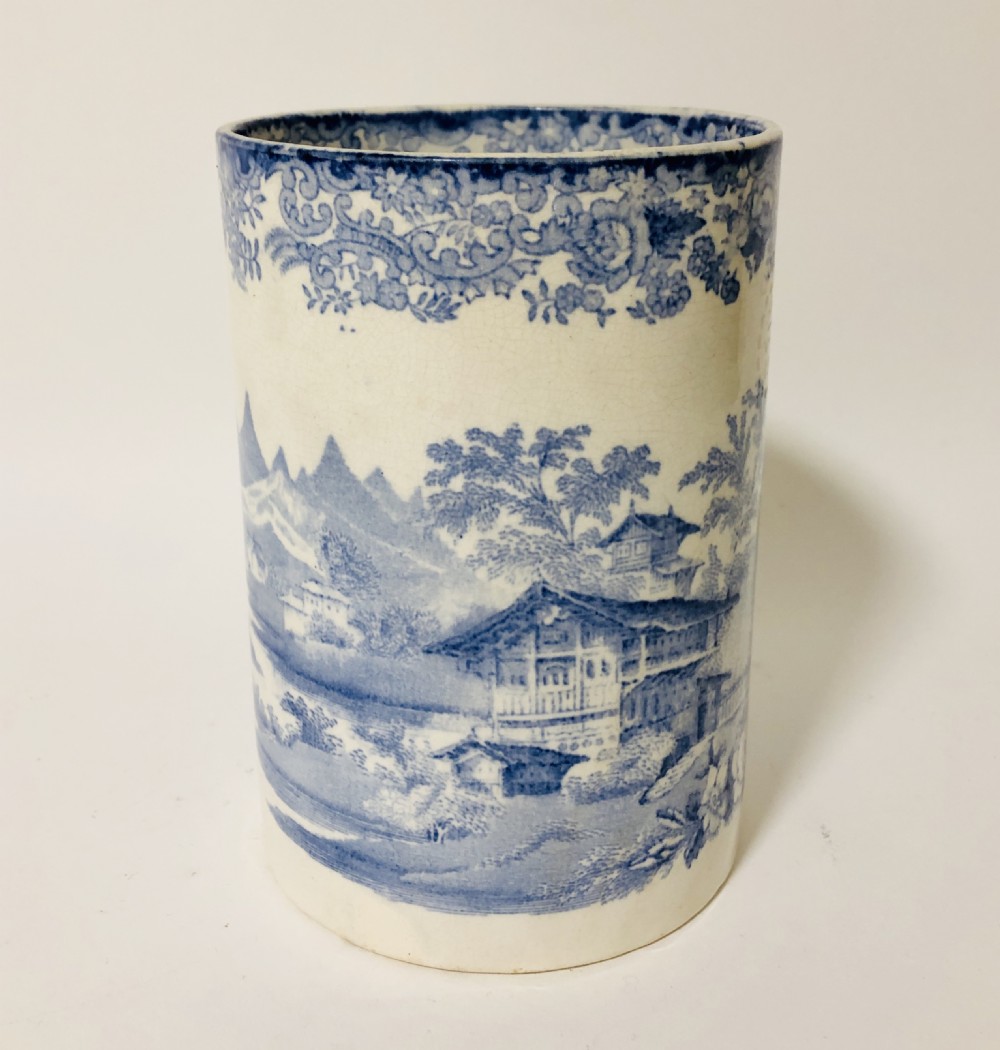 Victorian Blue and White Quart Tankard View III