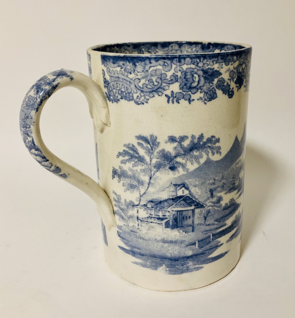 Victorian Blue and White Quart Tankard View VI