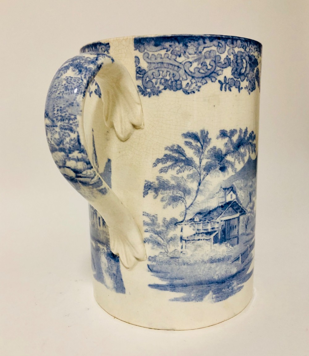 Victorian Blue and White Quart Tankard View VII