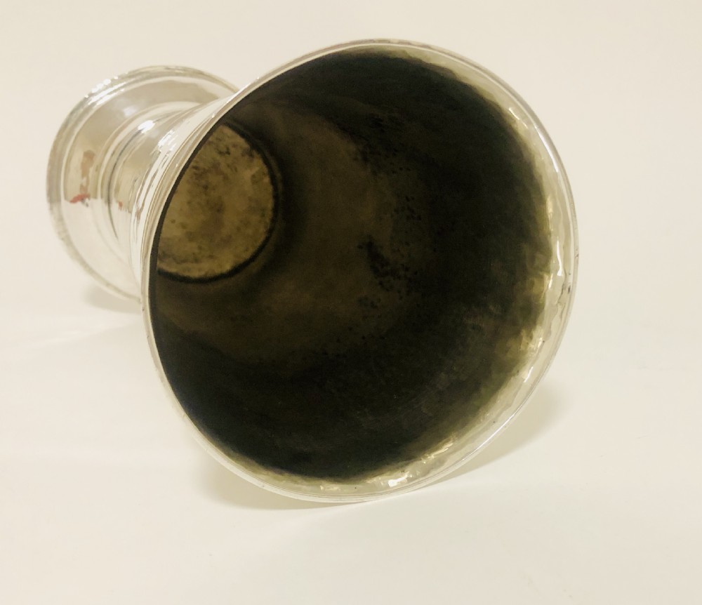 Large Antique Solid Silver Beaker Vase View VIII