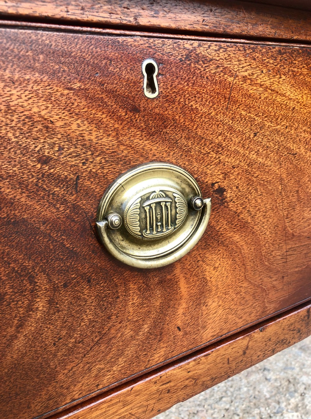 Georgian Mahogany Deep Drawer Serving Side Table View IV