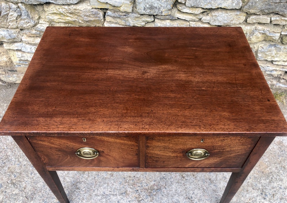 Georgian Mahogany Deep Drawer Serving Side Table View XII