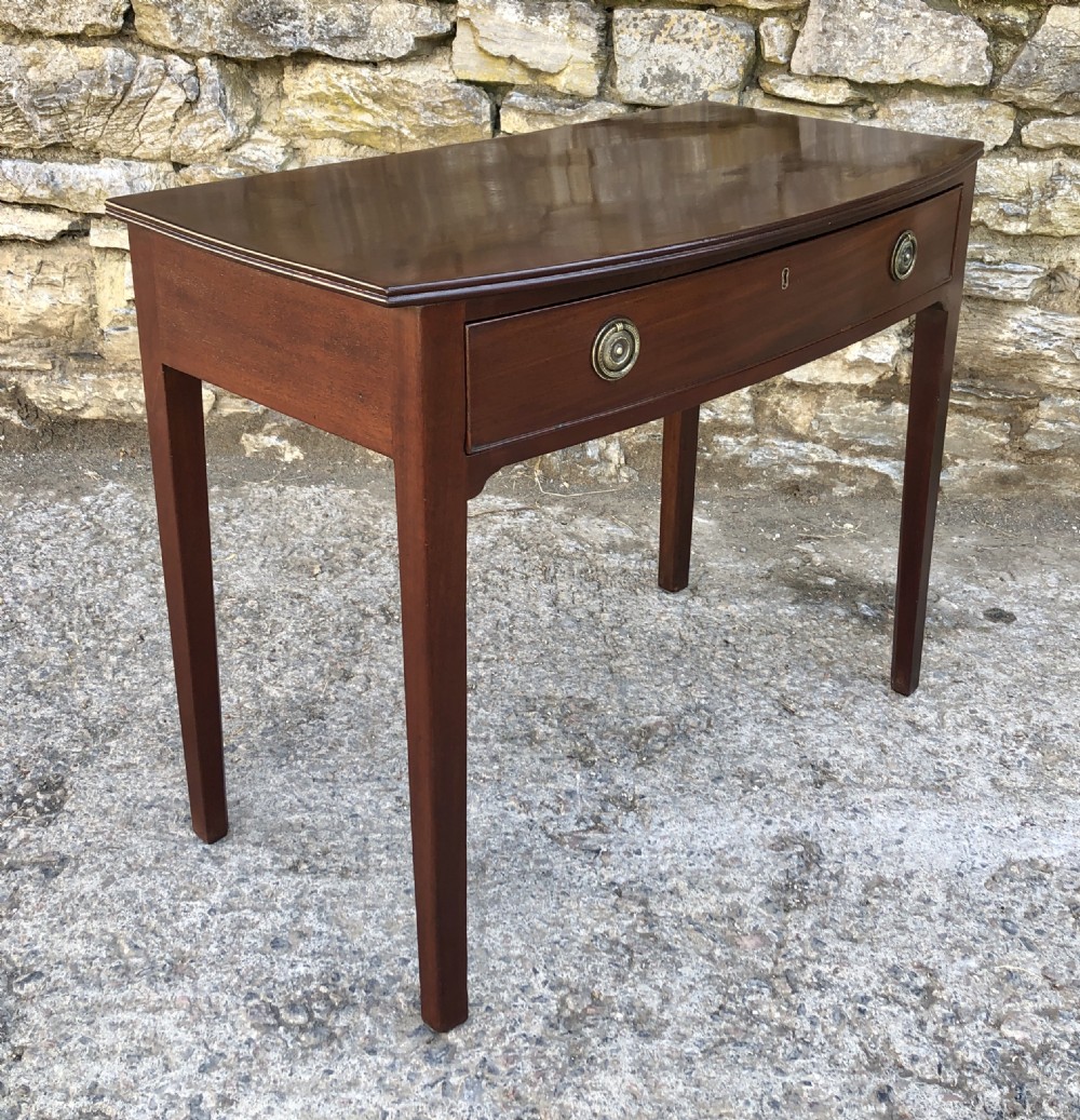 Georgian Mahogany Bow Front Side Table View VI