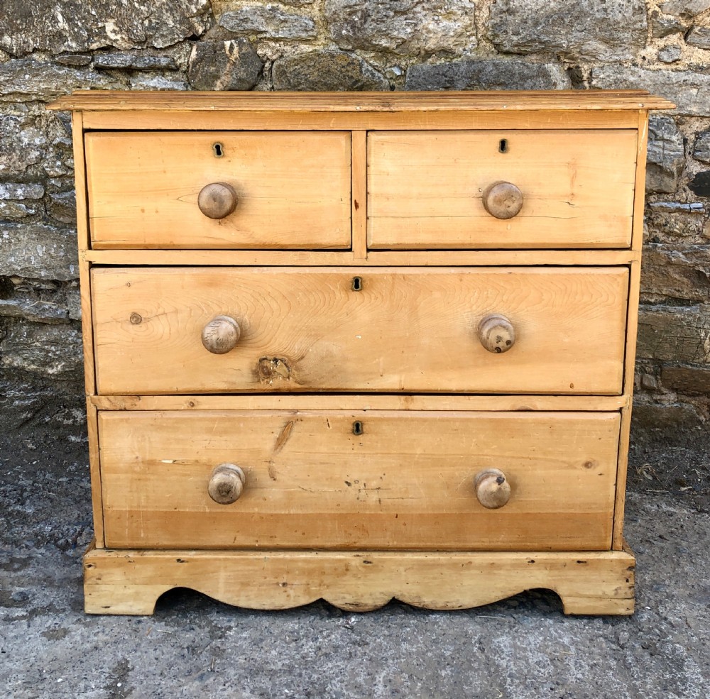 Small Antique Pine Chest of Drawers