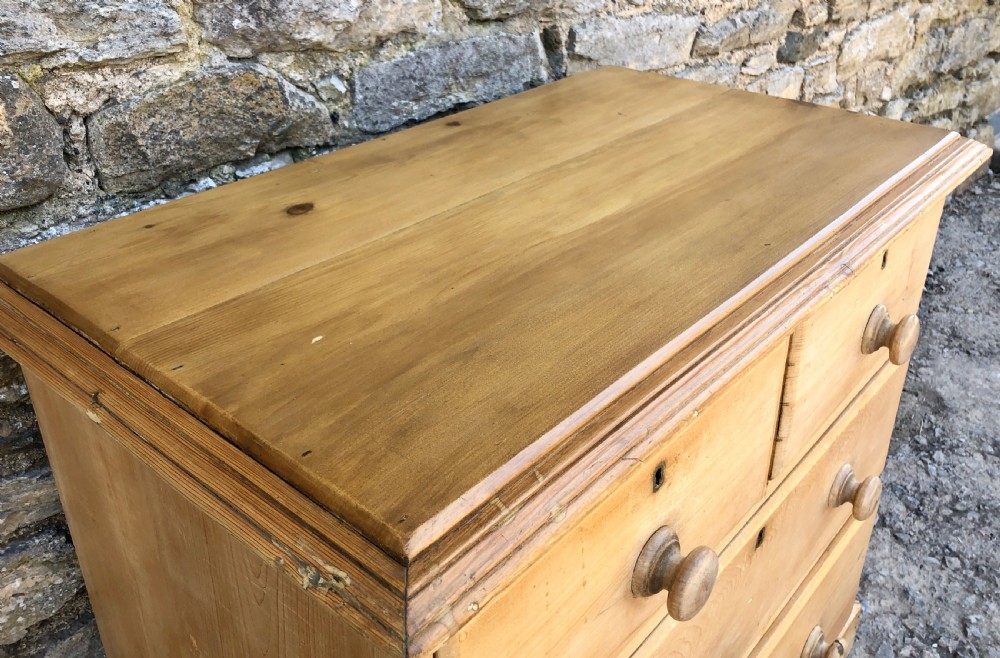 Small Antique Pine Chest of Drawers View V