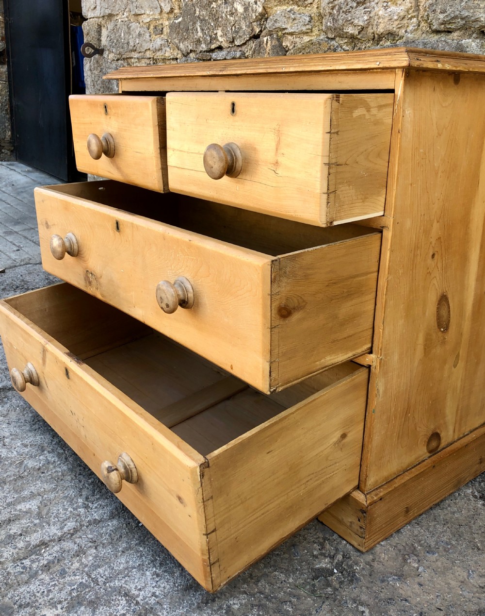 Small Antique Pine Chest of Drawers View VIII