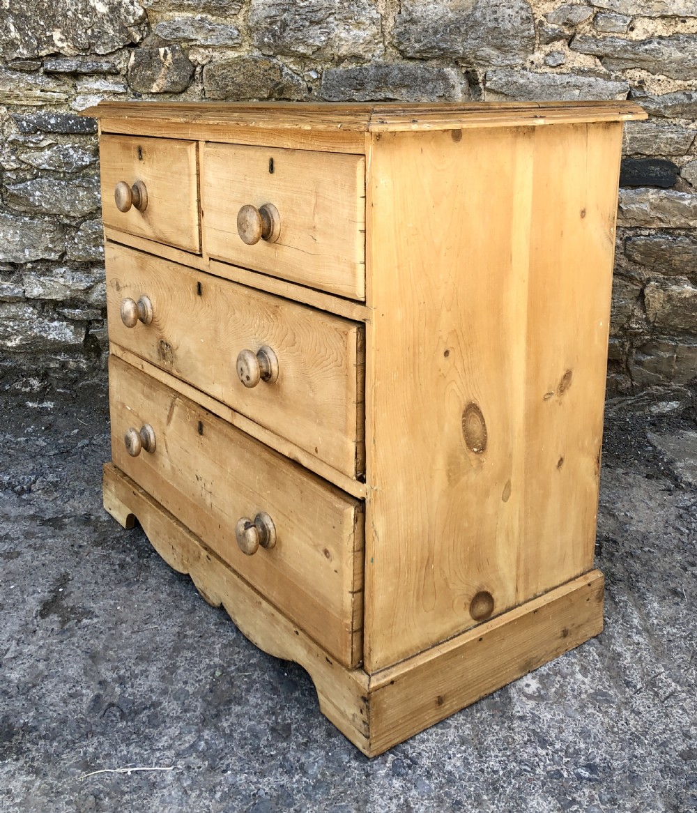 Small Antique Pine Chest of Drawers View IX