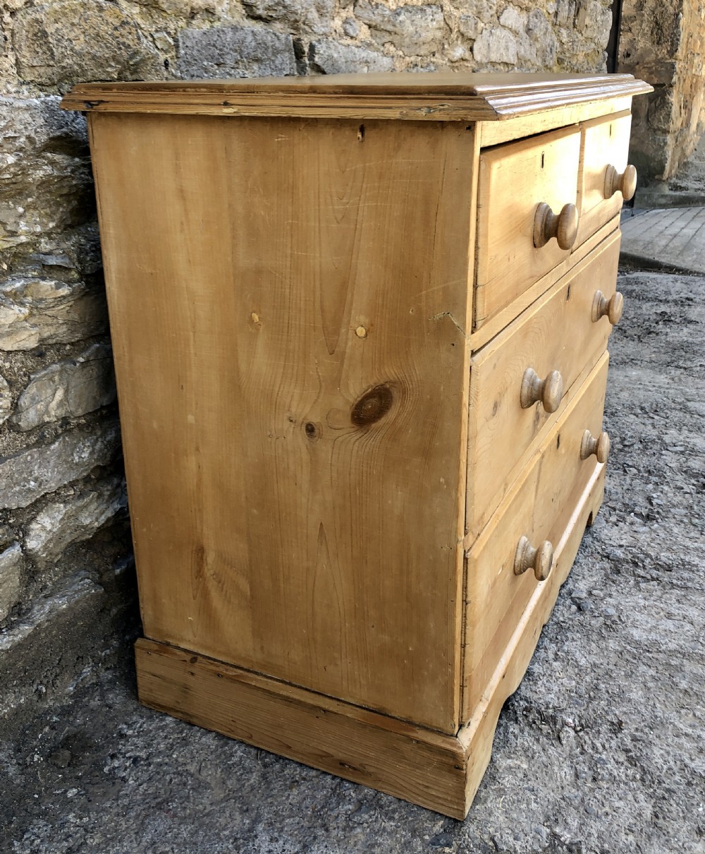 Small Antique Pine Chest of Drawers View XI