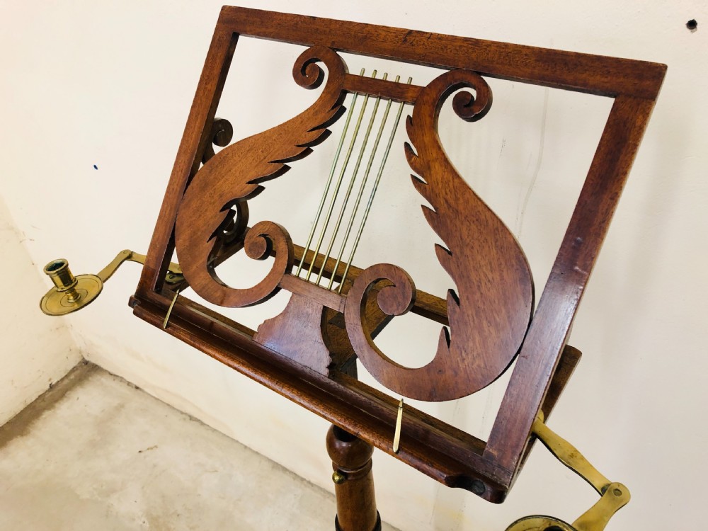 Antique Regency Mahogany Adjustable Music Stand View II