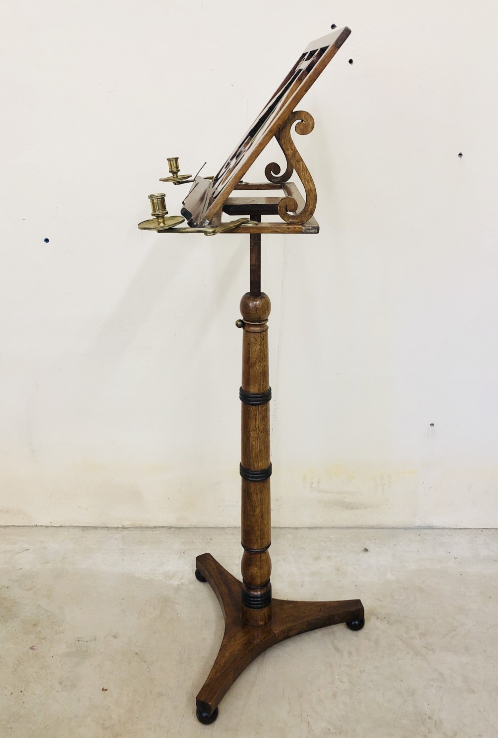 Antique Regency Mahogany Adjustable Music Stand View X