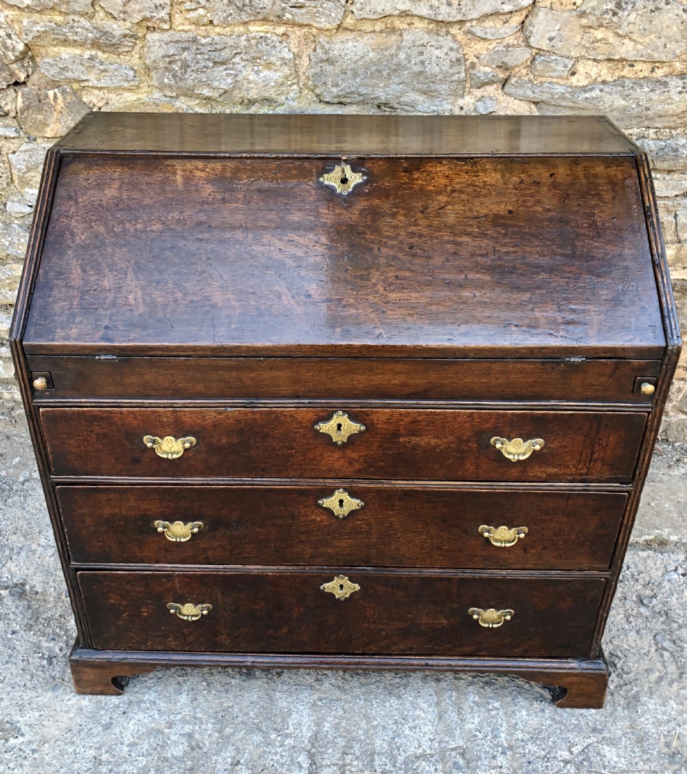 18th Century Georgian Oak Bureau  View IV