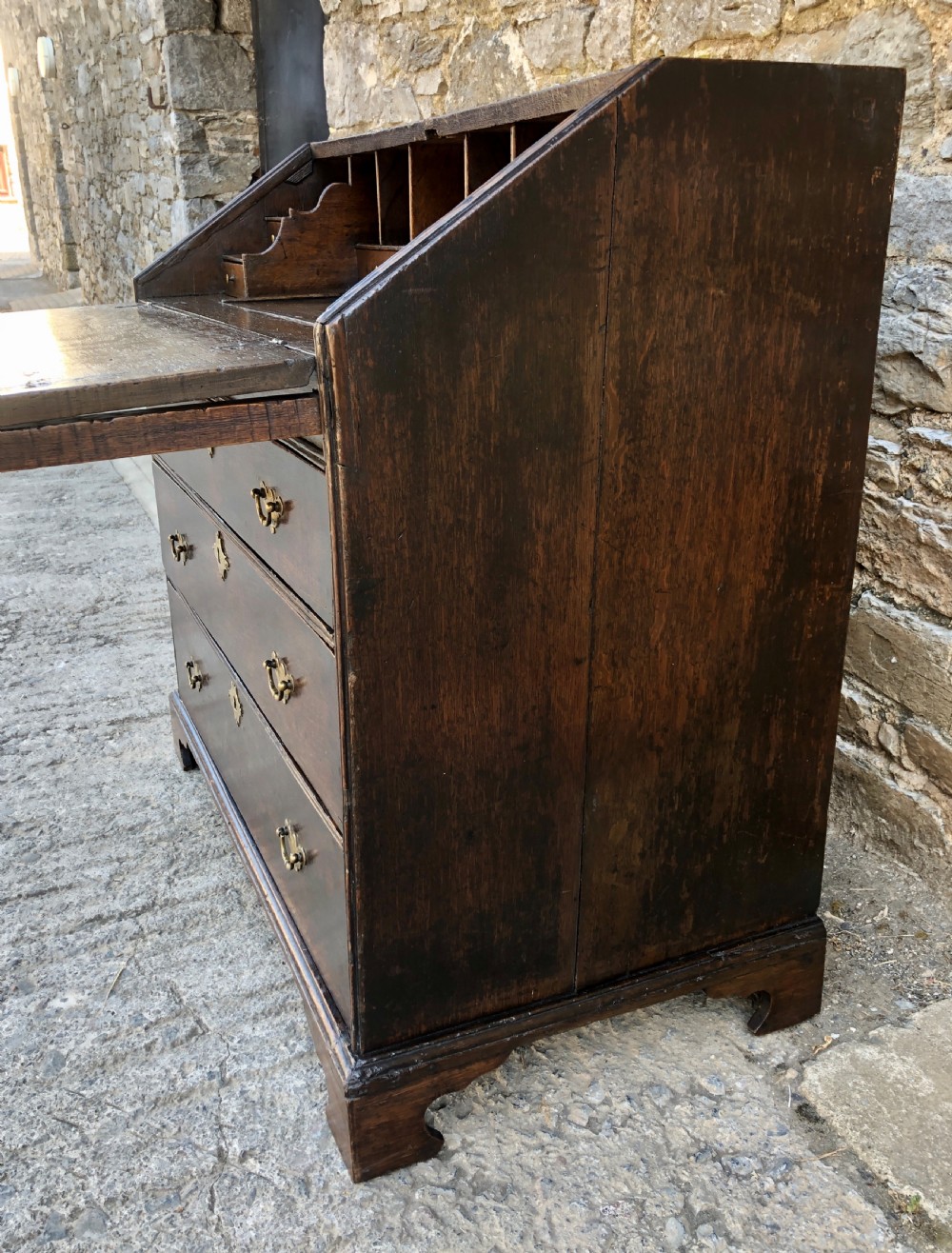 18th Century Georgian Oak Bureau  View VIII
