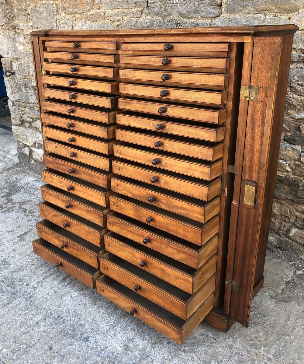 Large Antique 30 Drawer Specimen Cabinet View XIII