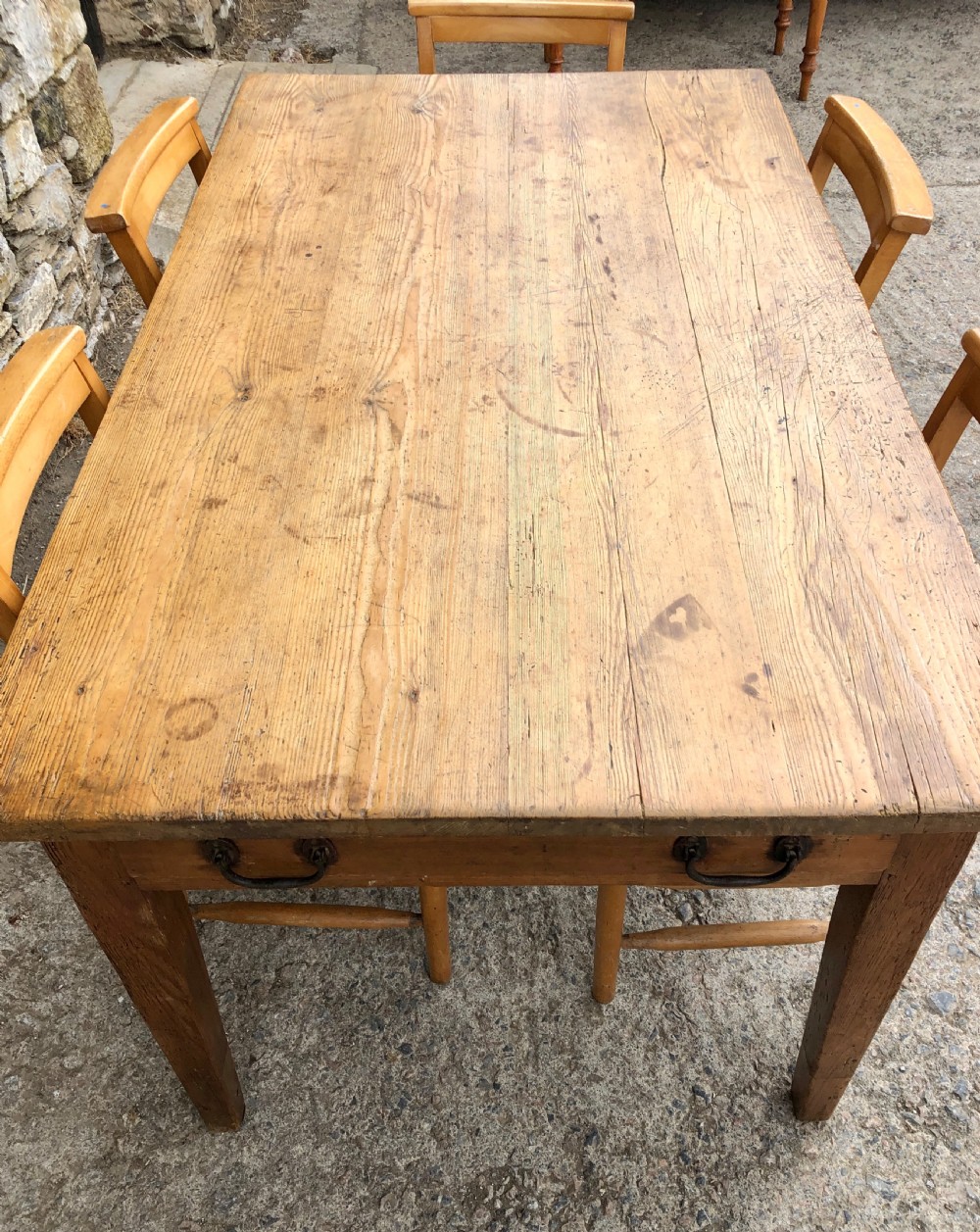 Antique Pine Farmhouse Table  View IX