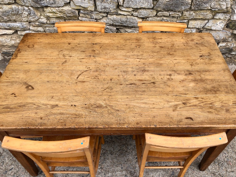 Antique Pine Farmhouse Table  View X