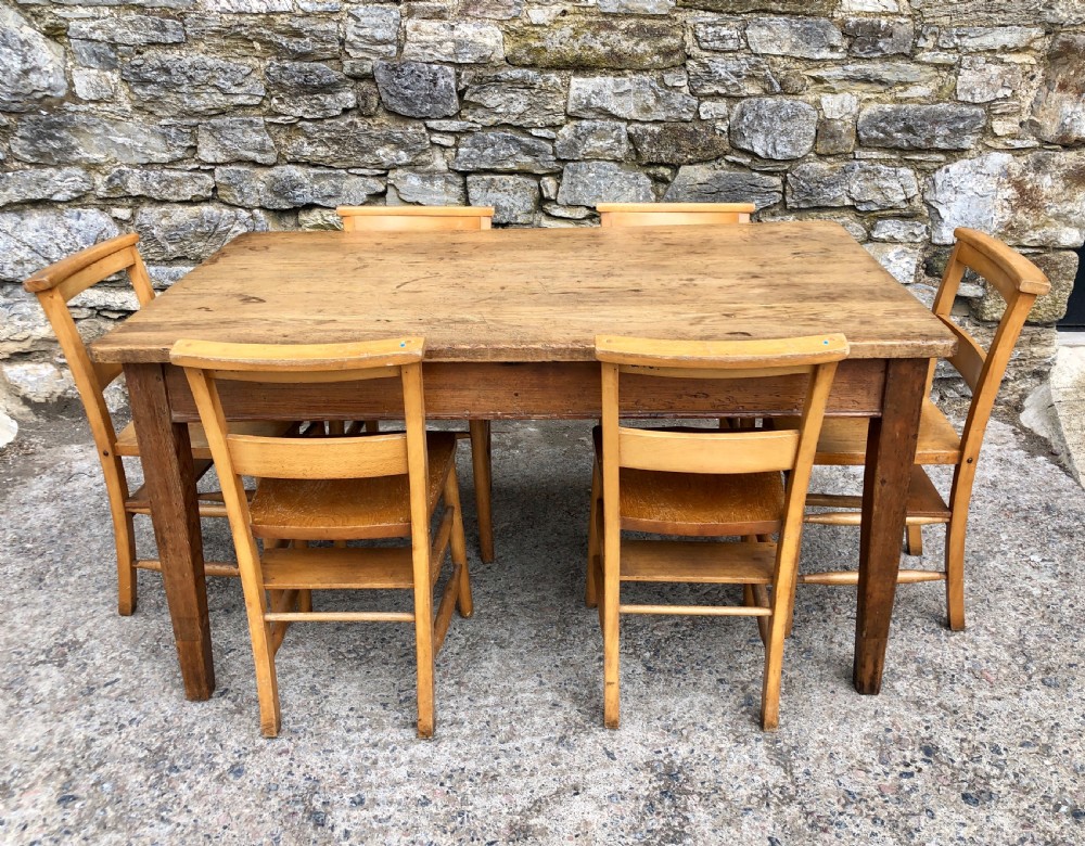Antique Pine Farmhouse Table  View XII
