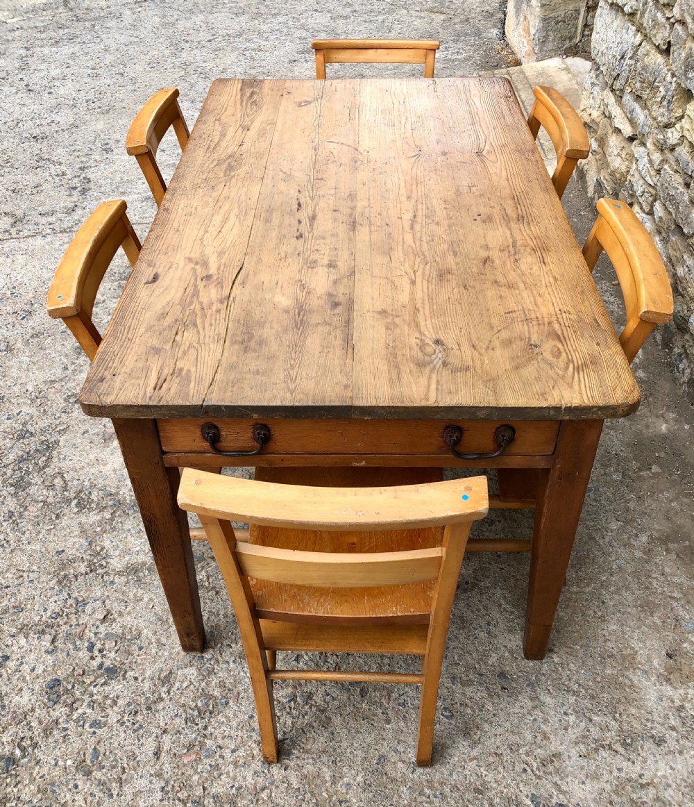 Antique Pine Farmhouse Table  View XVII