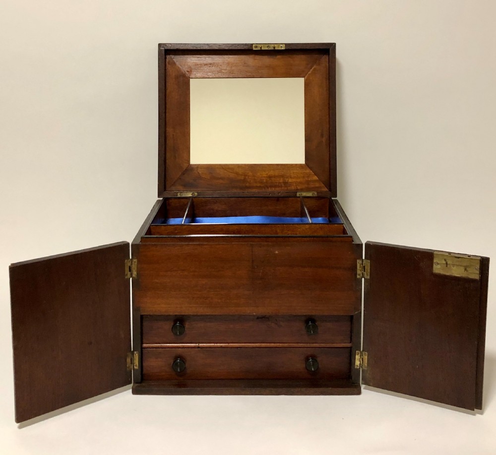 Antique Mahogany Fitted Jewellery Vanity Box