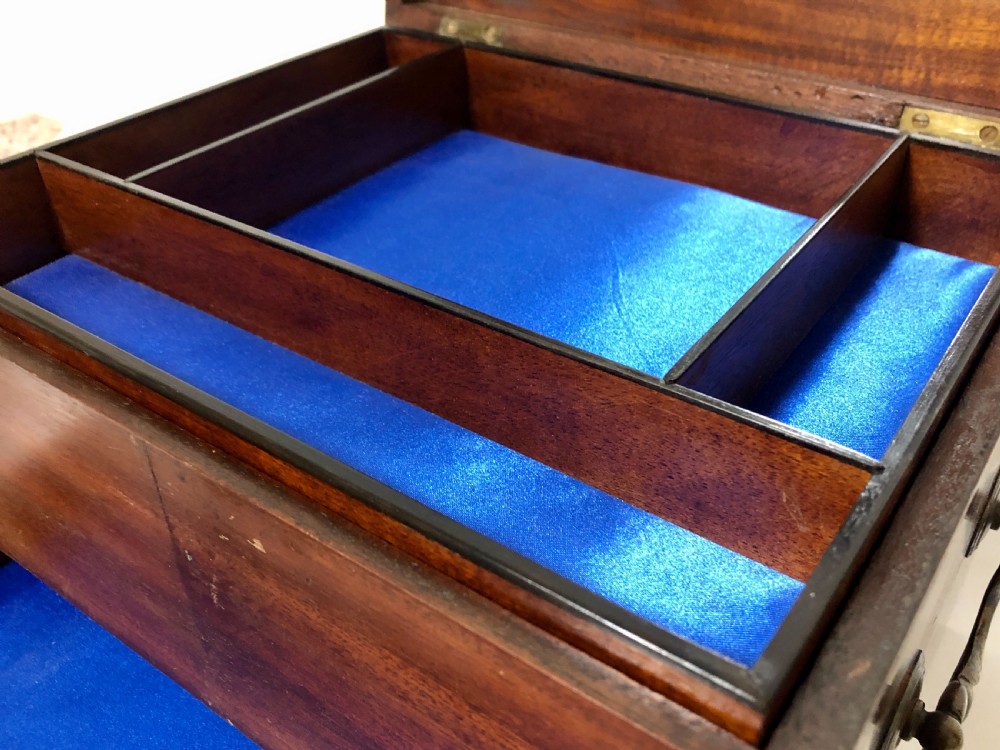Antique Mahogany Fitted Jewellery Vanity Box View VII