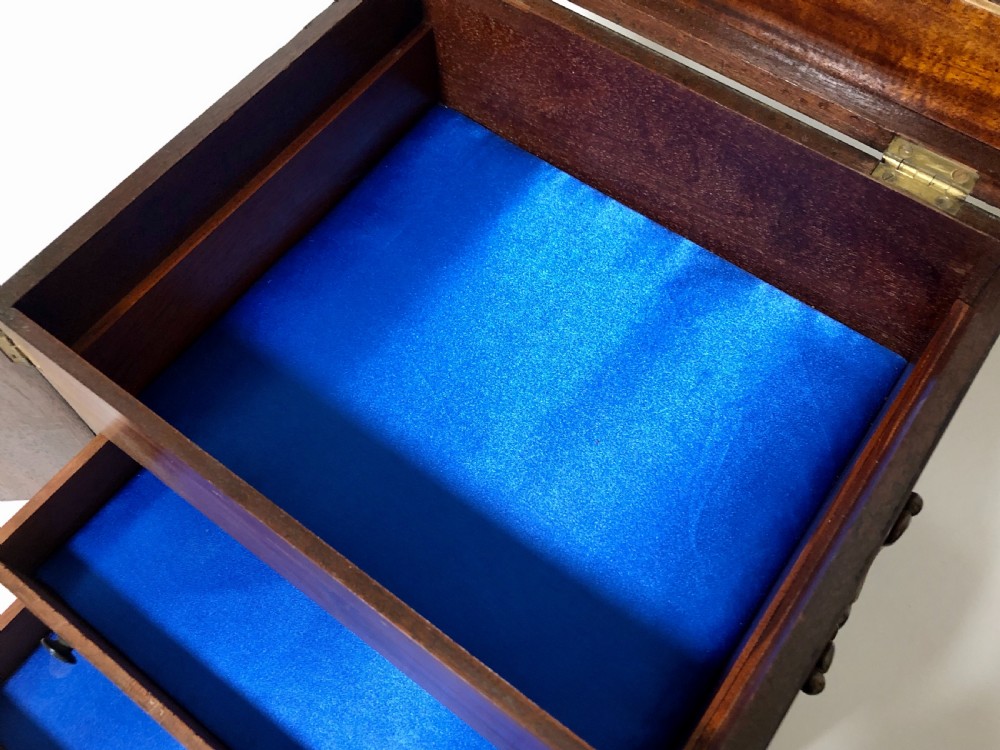 Antique Mahogany Fitted Jewellery Vanity Box View XI