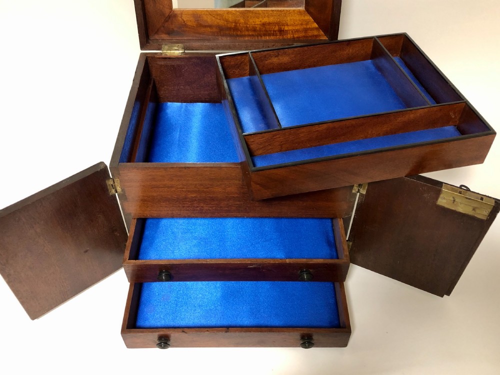 Antique Mahogany Fitted Jewellery Vanity Box View XIII