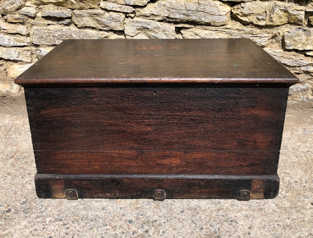 Antique Oak Storage Chest Box