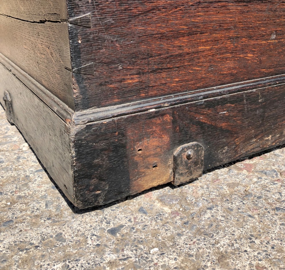 Antique Oak Storage Chest Box View IV