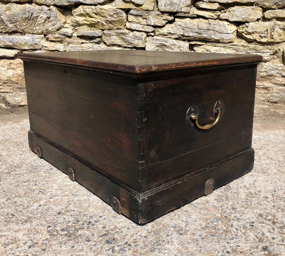 Antique Oak Storage Chest Box View VI