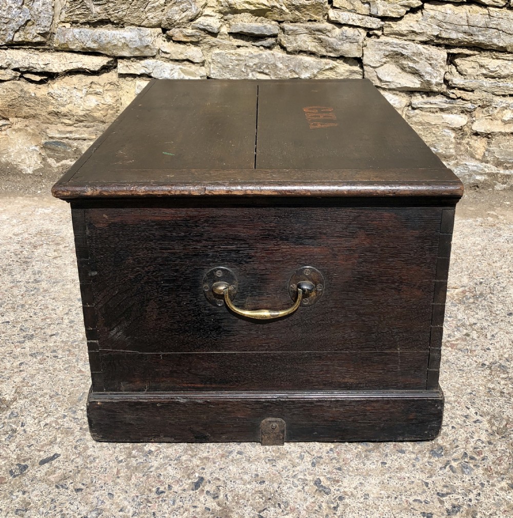Antique Oak Storage Chest Box View IX