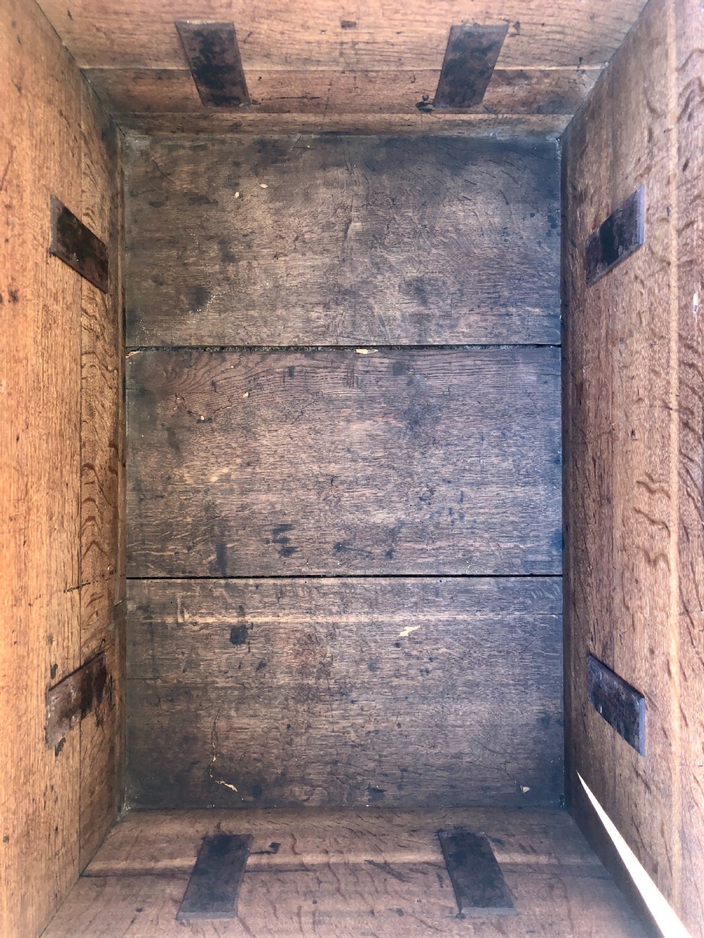 Antique Oak Storage Chest Box View XI