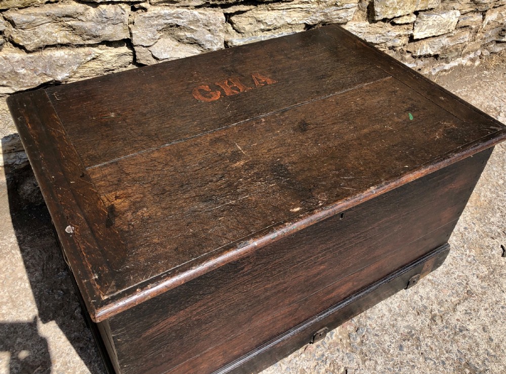 Antique Oak Storage Chest Box View XVIII