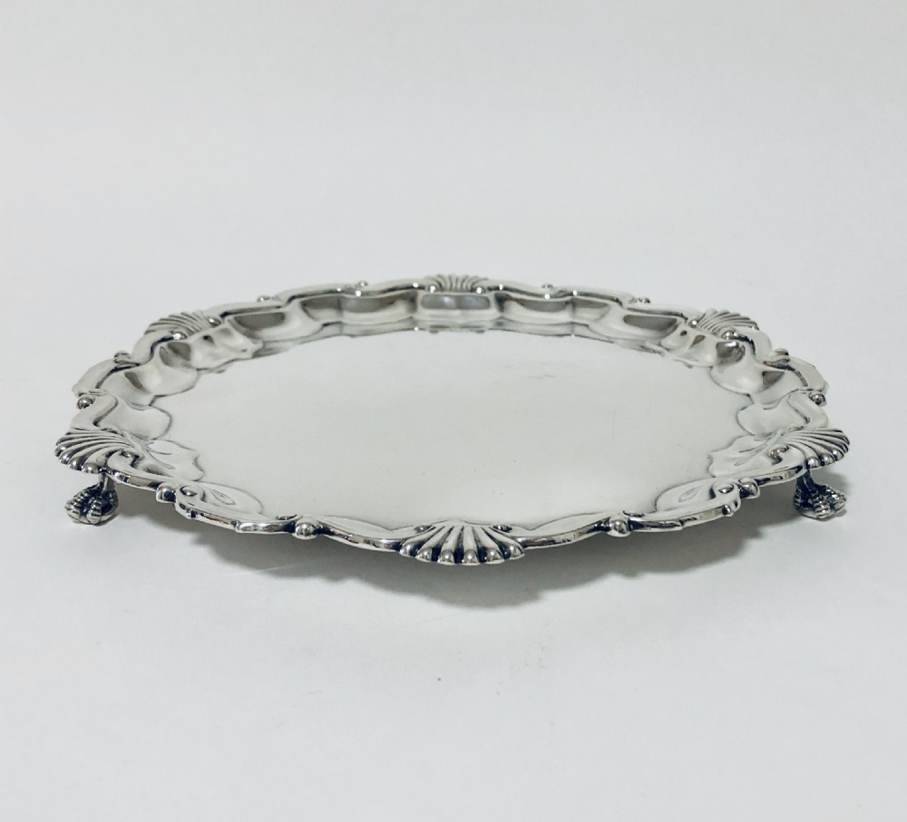 Antique Solid Silver Salver View II
