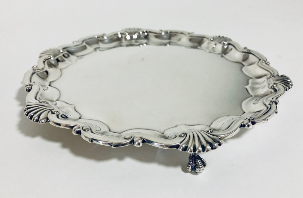 Antique Solid Silver Salver View V