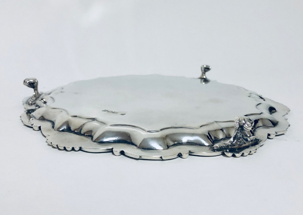 Antique Solid Silver Salver View IX