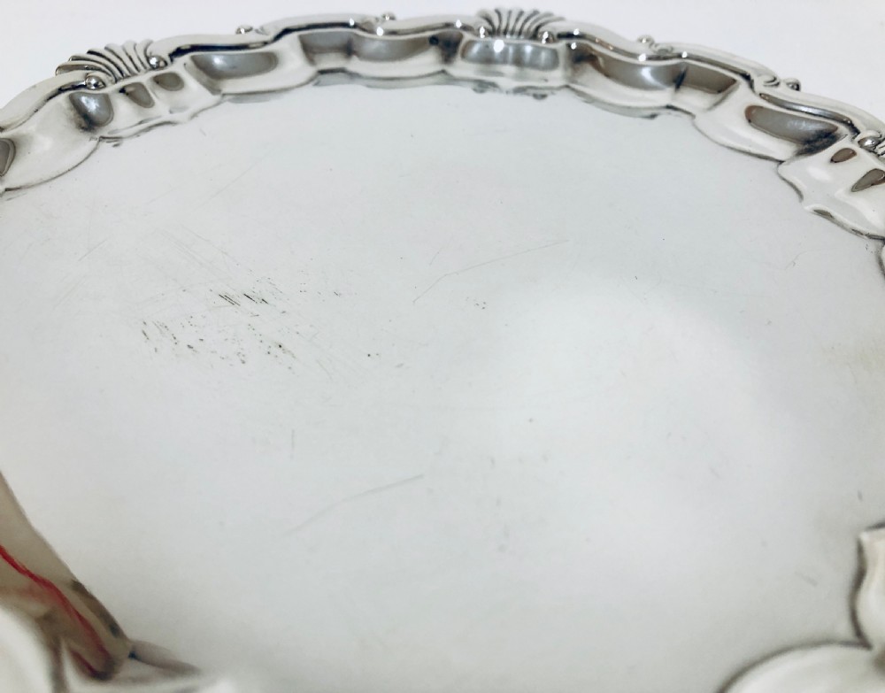 Antique Solid Silver Salver View X