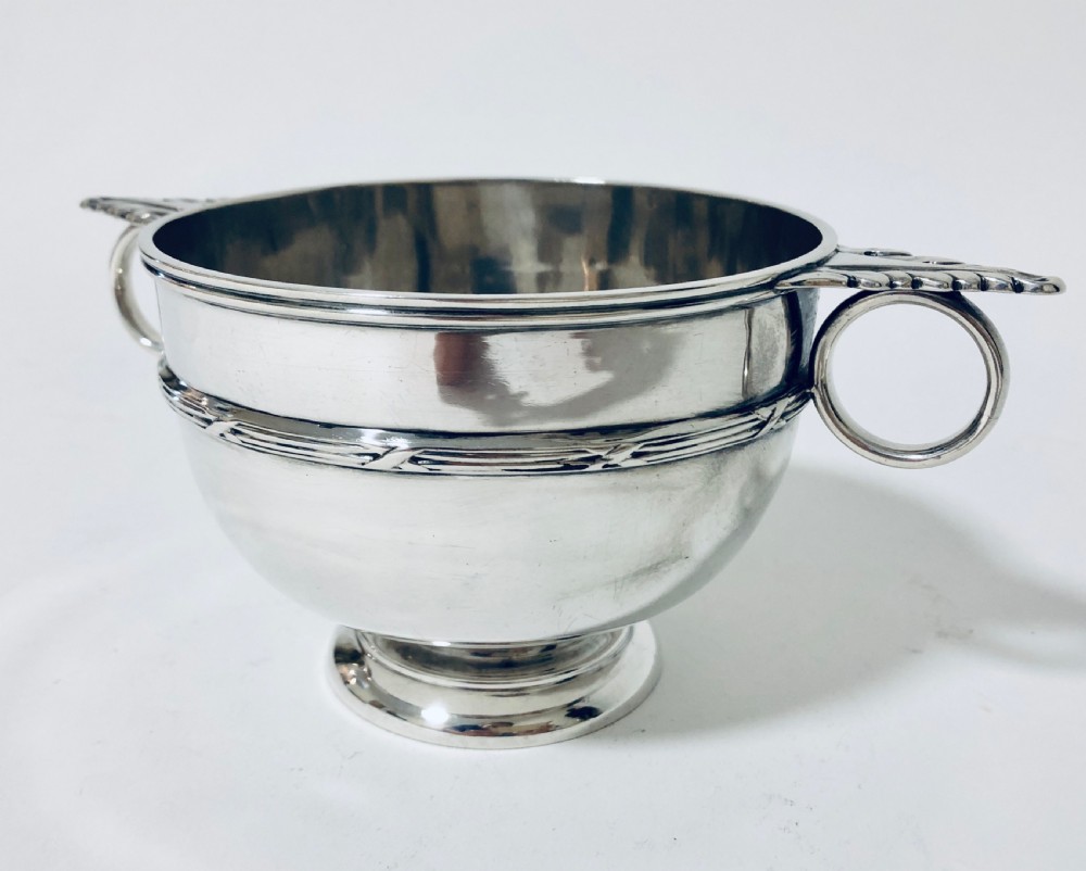 Antique Solid Silver Porringer Bowl View VIII