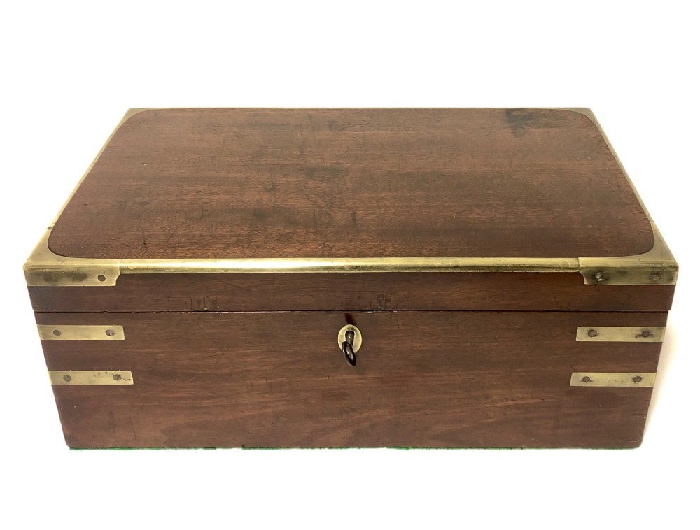 Antique Mahogany Campaign Writing Slope Box View II