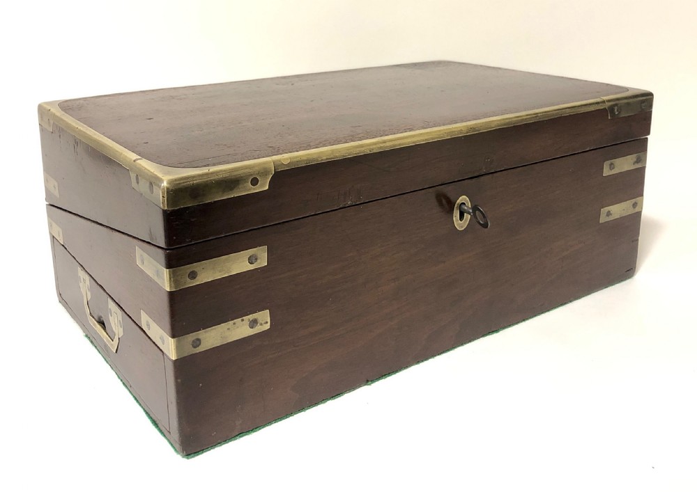 Antique Mahogany Campaign Writing Slope Box View III