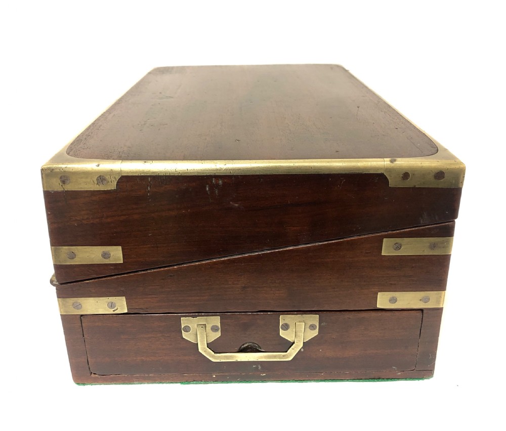 Antique Mahogany Campaign Writing Slope Box View IV